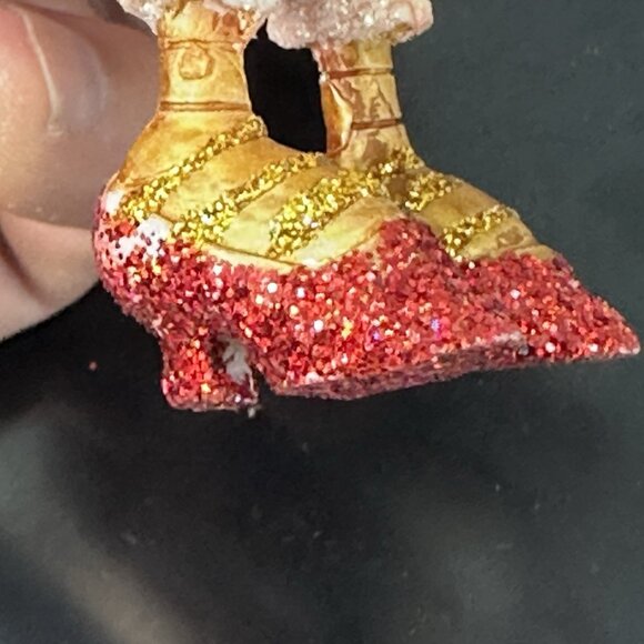 Chicken Hen Red Heels Kitschy Glass Christmas Tree Ornament 5" - Picture 9 of 16